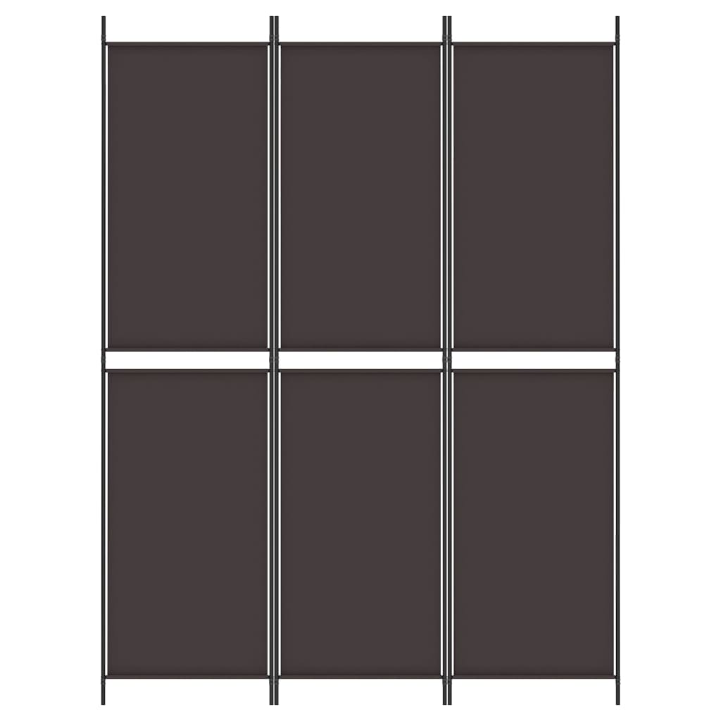 vidaXL Sobna pregrada s 3 panela smeđa 150x200 cm od tkanine