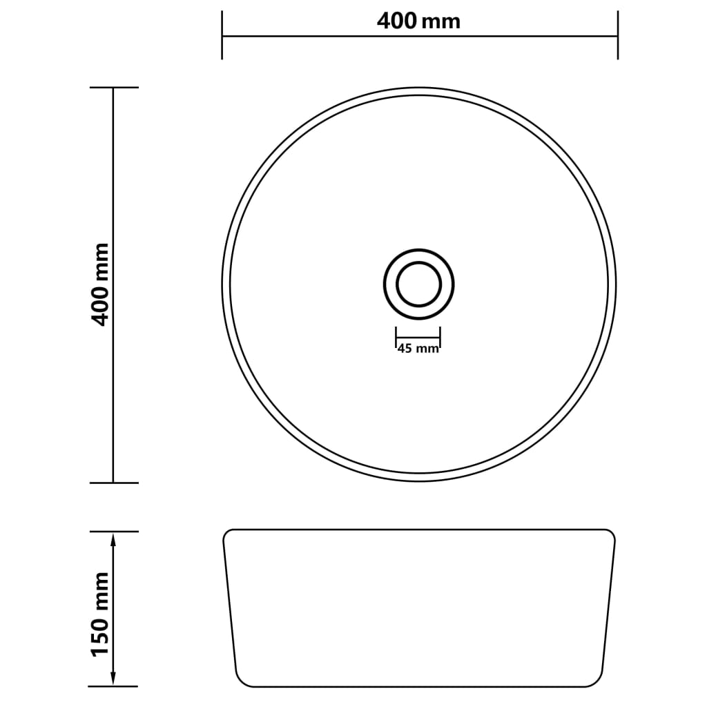 vidaXL Luksuzni okrugli umivaonik mat tamnosmeđi 40 x 15 cm keramički