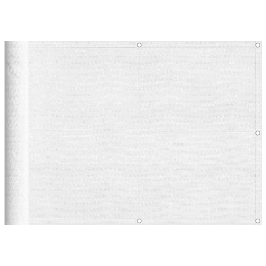 vidaXL Balkonski zaslon bijeli 75x1000 cm 100 % poliester Oxford