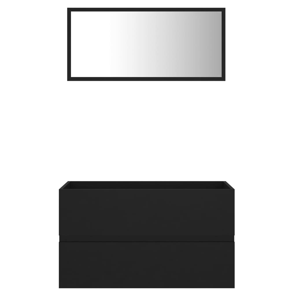 vidaXL 2-dijelni set kupaonskog namještaja od iverice crni