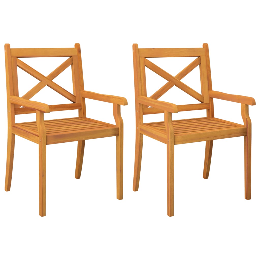 vidaXL Vanjske blagovaonske stolice 2 kom od masivnog bagremovog drva