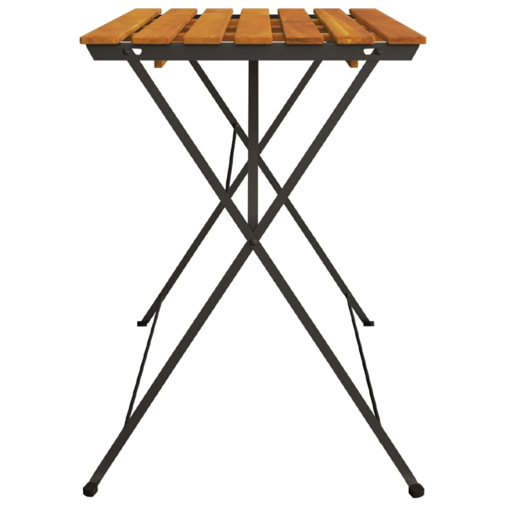 vidaXL Sklopivi bistro stol 100 x 54 x 71 cm od drva bagrema i čelika