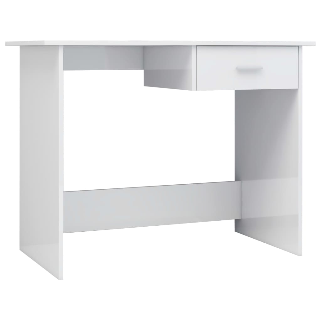 vidaXL Radni stol visoki sjaj bijeli 100 x 50 x 76 cm od iverice