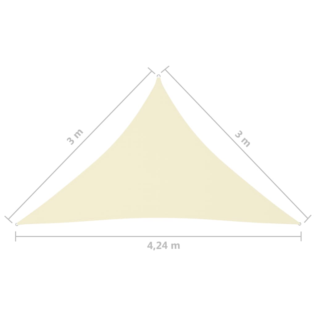 vidaXL Jedro protiv sunca od tkanine Oxford trokutasto 3x3x4,24 m krem