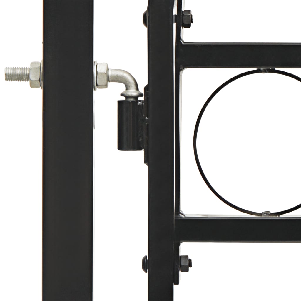 vidaXL Dvostruka vrata za ogradu s lučnim vrhom čelična 300x150 cm crna