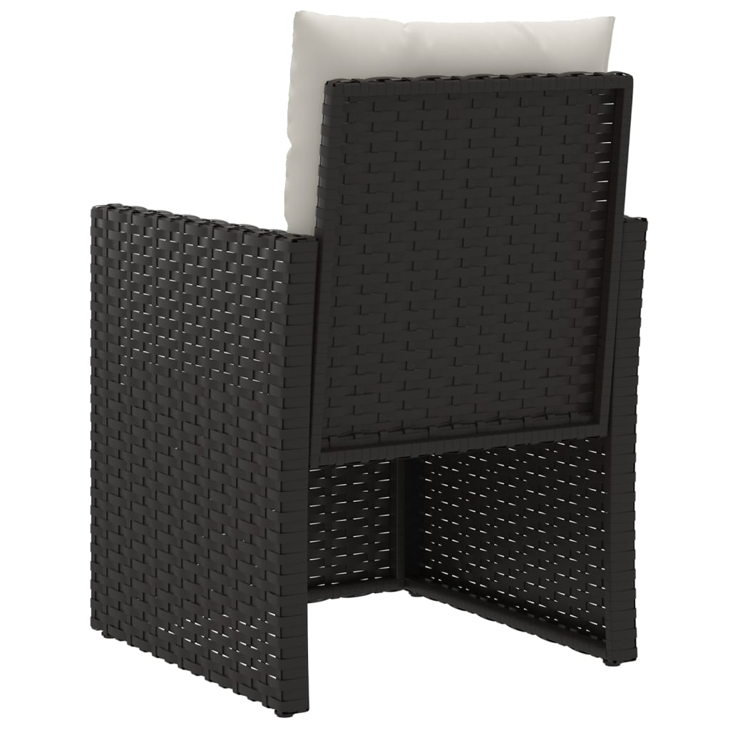 vidaXL 3-dijelna vanjska garnitura od poliratana s jastucima crna