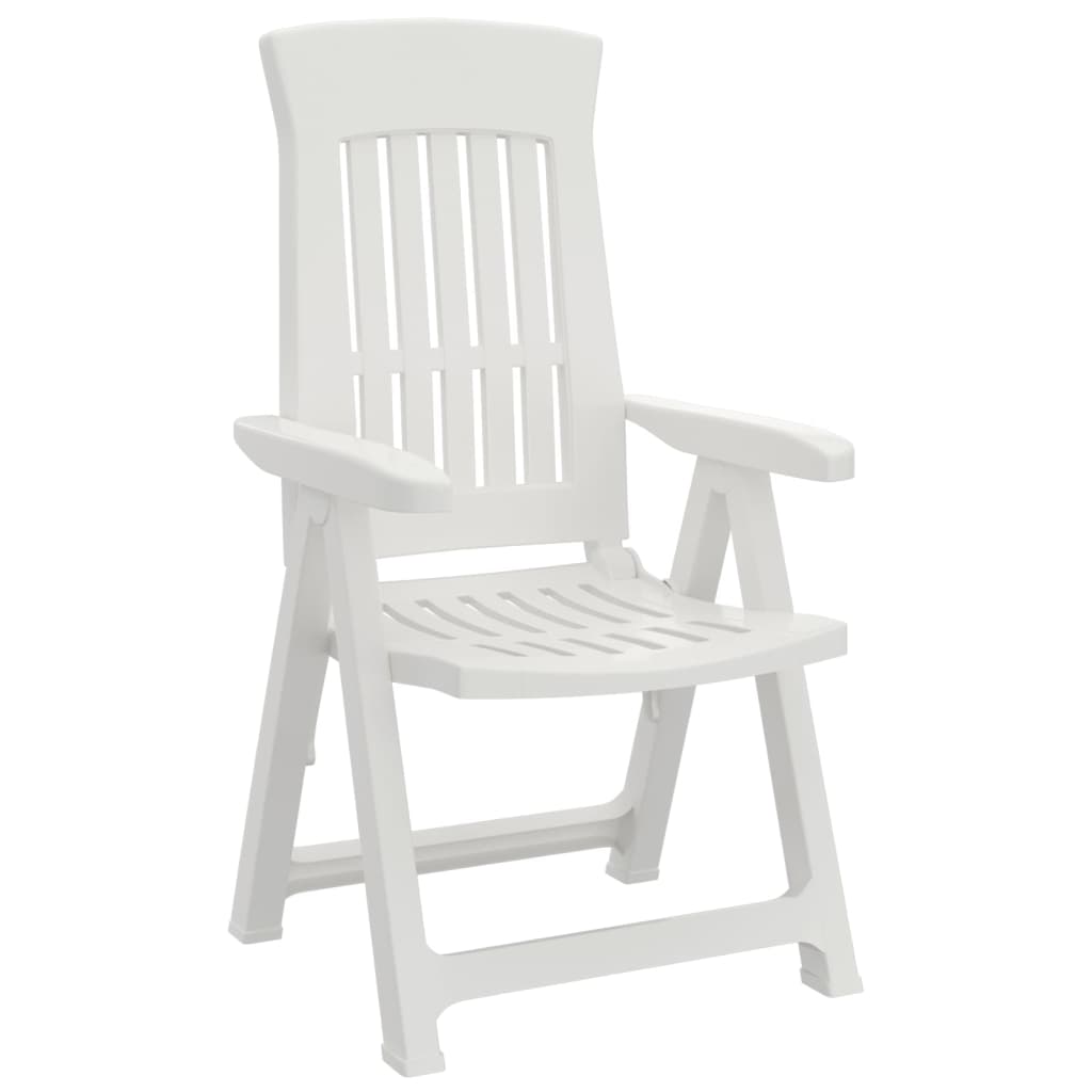 vidaXL Nagibne vrtne stolice 2 kom bijele od PP-a
