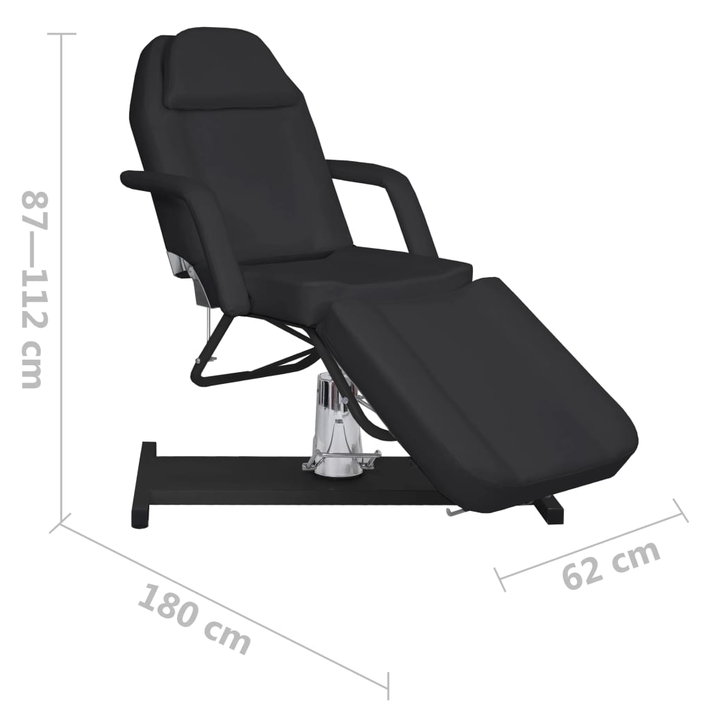 vidaXL Masažni stol crni 180 x 62 x (87 - 112) cm