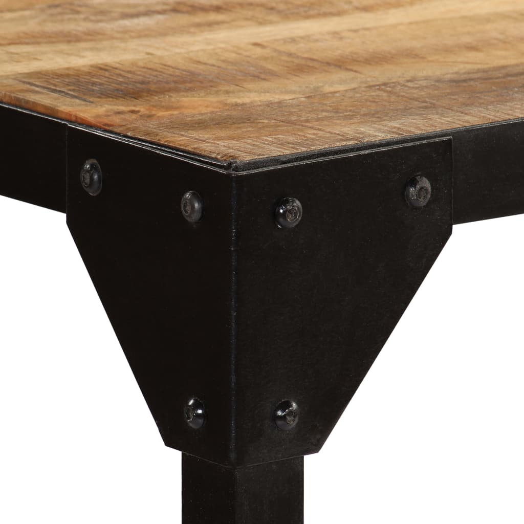 vidaXL Blagovaonski stol od masivnog grubog drva manga i čelika 120 cm