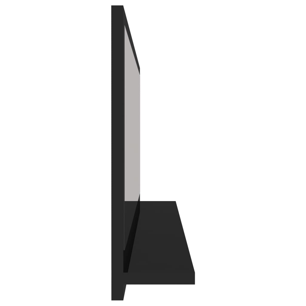 vidaXL Kupaonsko ogledalo sjajno crno 90x10,5x37 cm konstruirano drvo