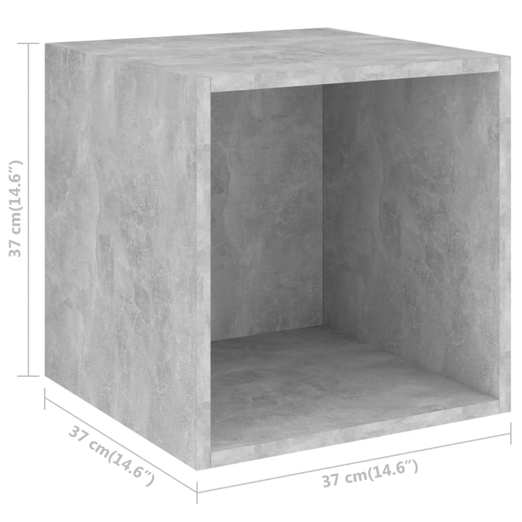 vidaXL Zidni ormarići 2 kom boja betona 37x37x37 cm konstruirano drvo