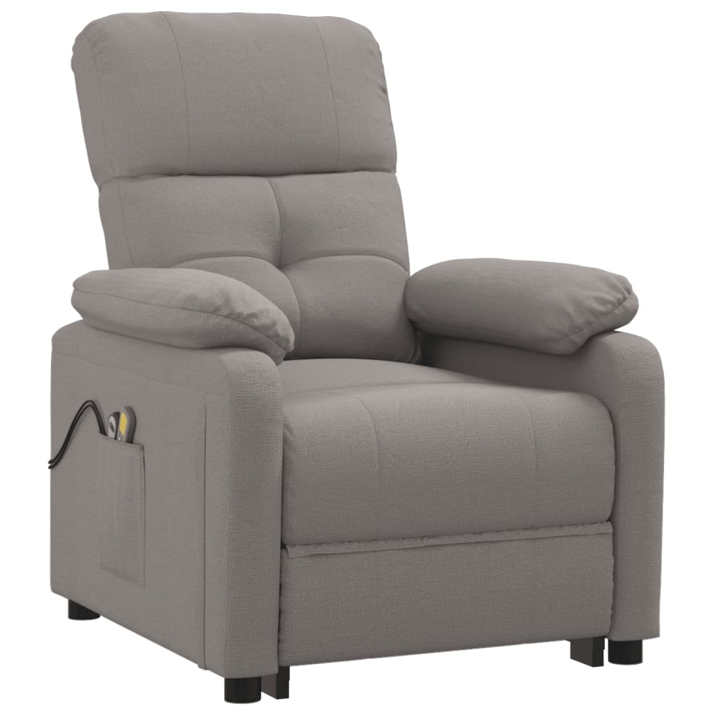 vidaXL Električna masažna fotelja od tkanine smeđesiva