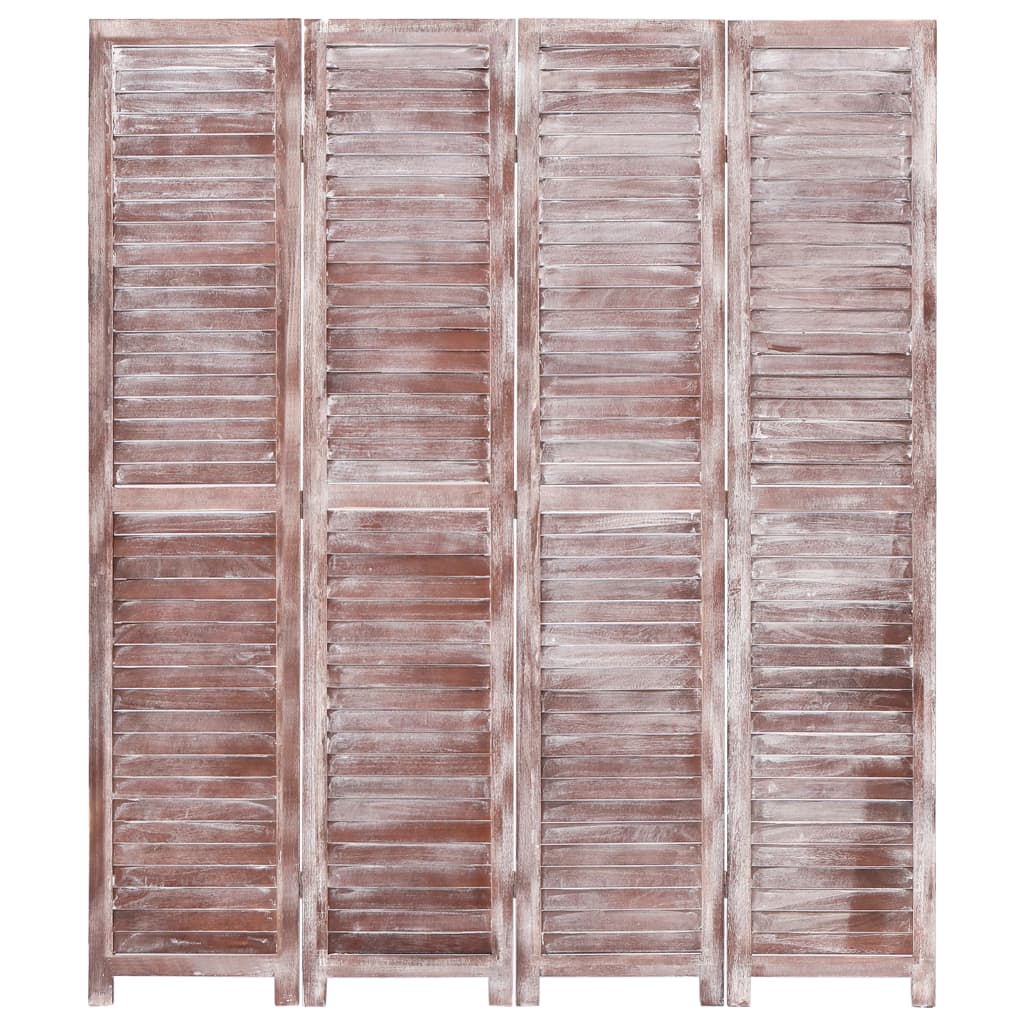 vidaXL Sobna pregrada s 4 panela smeđa 140 x 165 cm drvena
