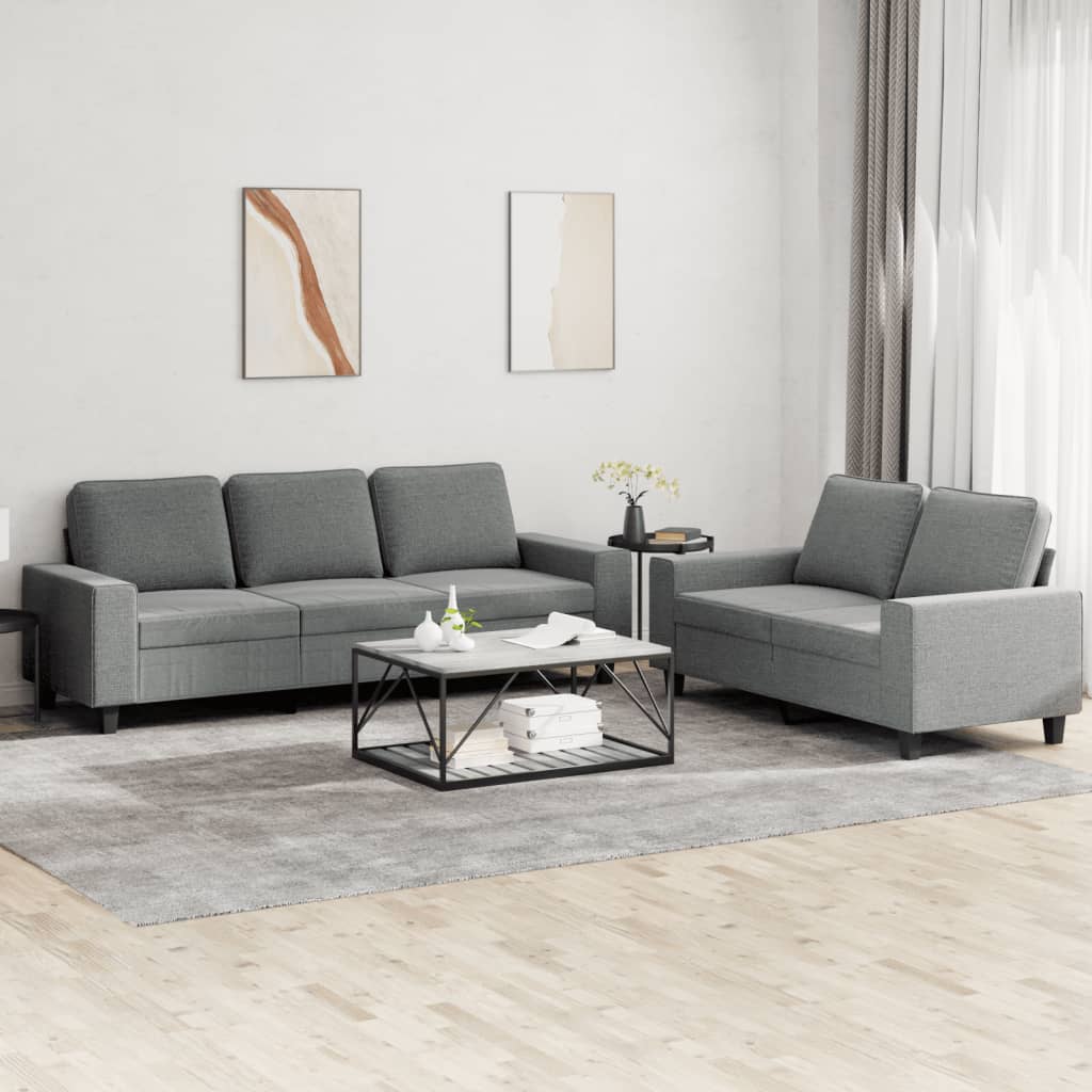vidaXL 2-dijelni set sofa tamnosivi od tkanine