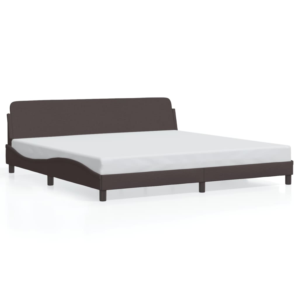 vidaXL Okvir za krevet s uzglavljem tamnosmeđi 200x200 cm od tkanine