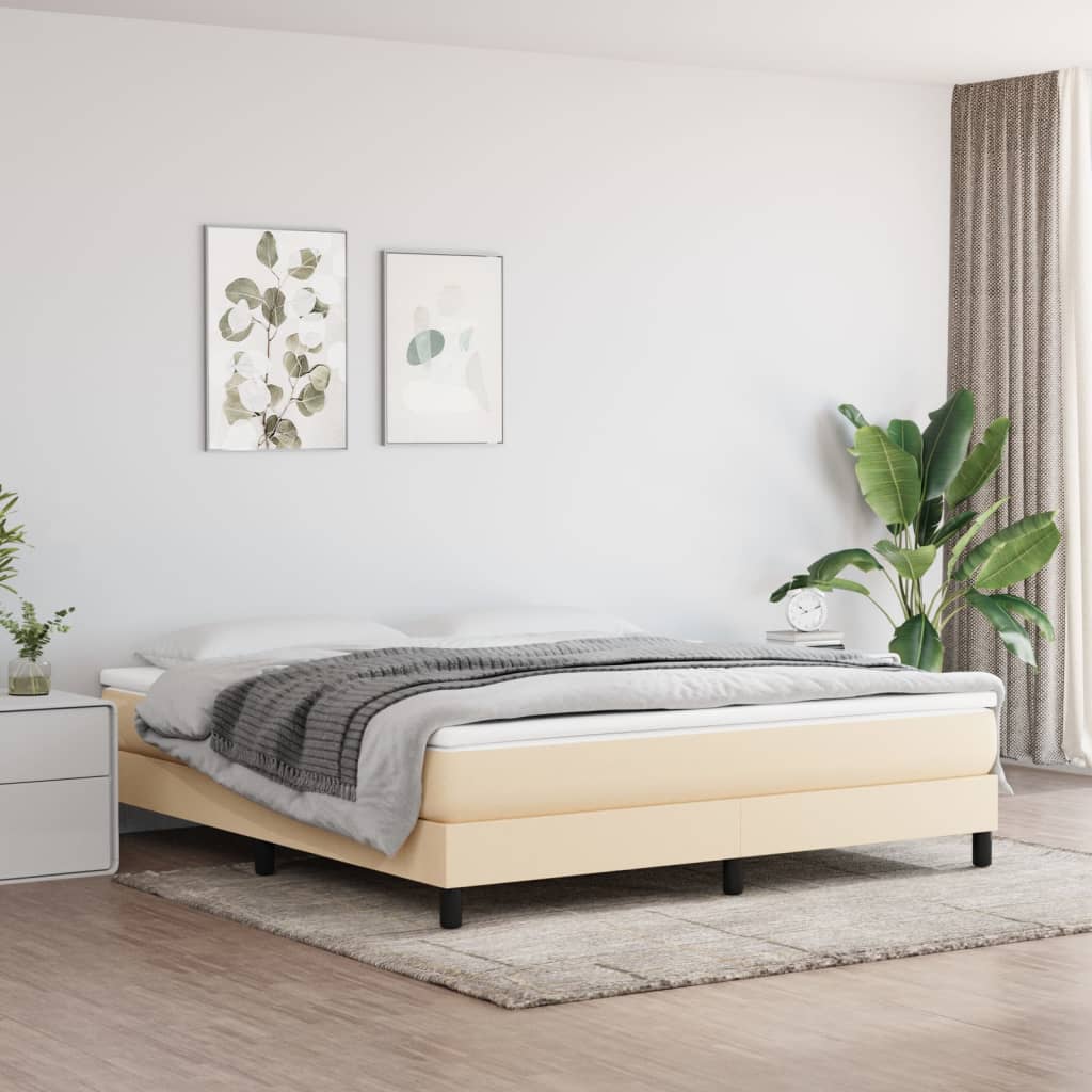 vidaXL Okvir za krevet krem 160x200 cm od tkanine