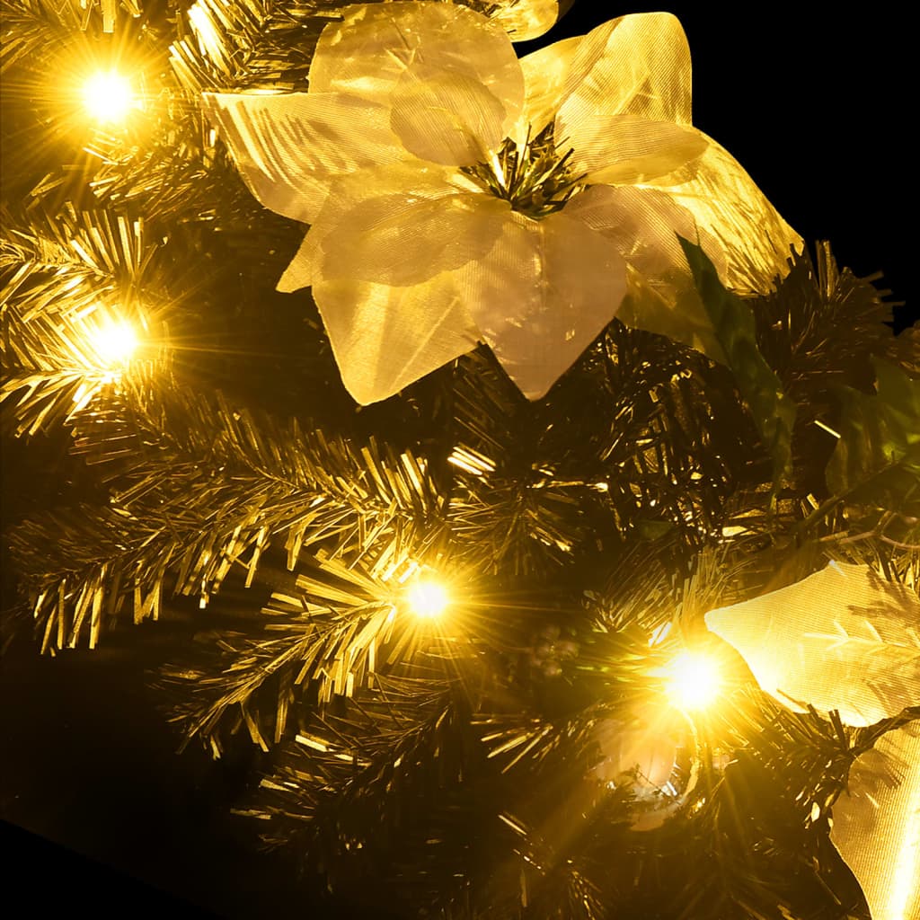 vidaXL Božićna girlanda s LED svjetlima crna 2,7 m PVC