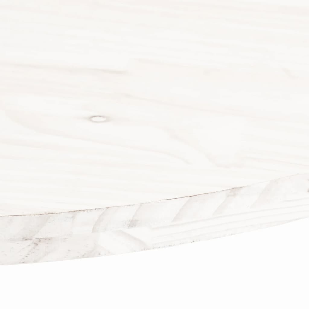 vidaXL Ploča za stol bijela 90x45x2,5 cm od masivne borovine ovalna