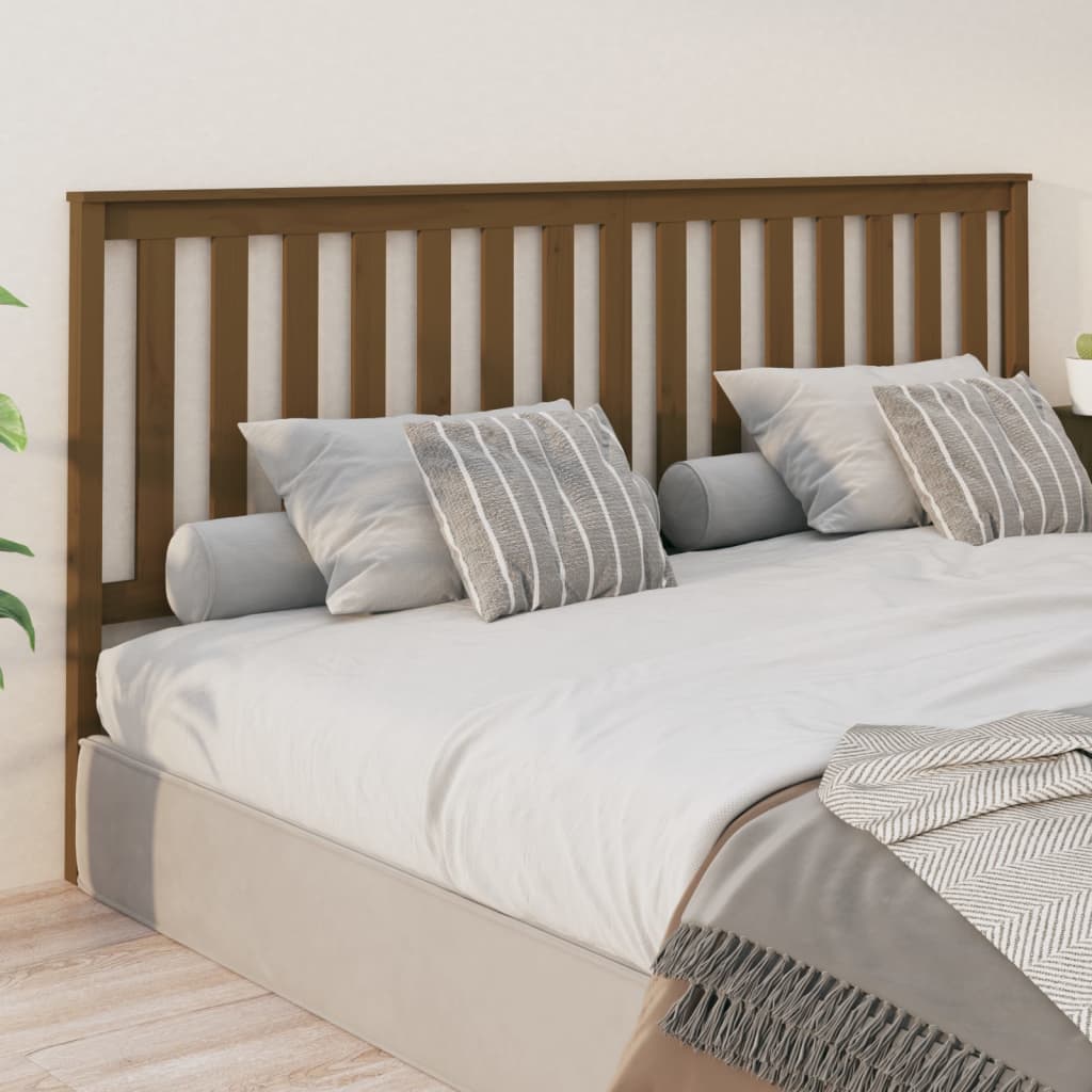 vidaXL Uzglavlje za krevet boja meda 206 x 6 x 101 cm masivna borovina