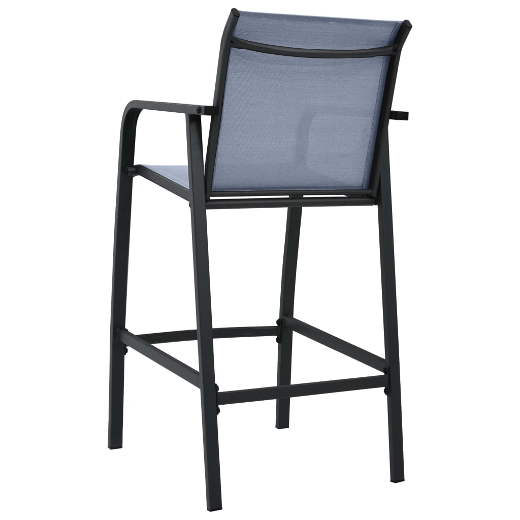 vidaXL Vrtne barske stolice 2 kom sive od tekstilena