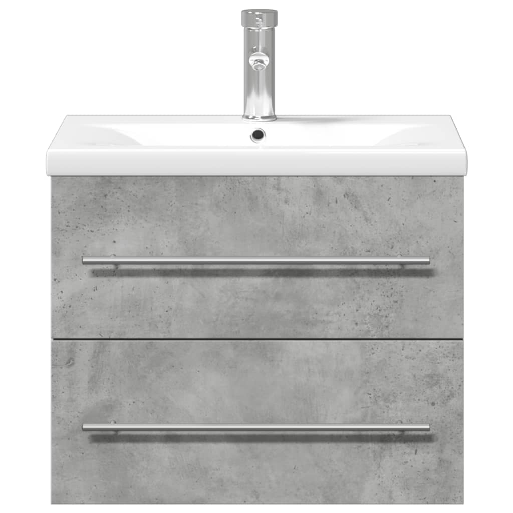 vidaXL Kupaonski ormarić s ugrađenim umivaonikom siva boja betona