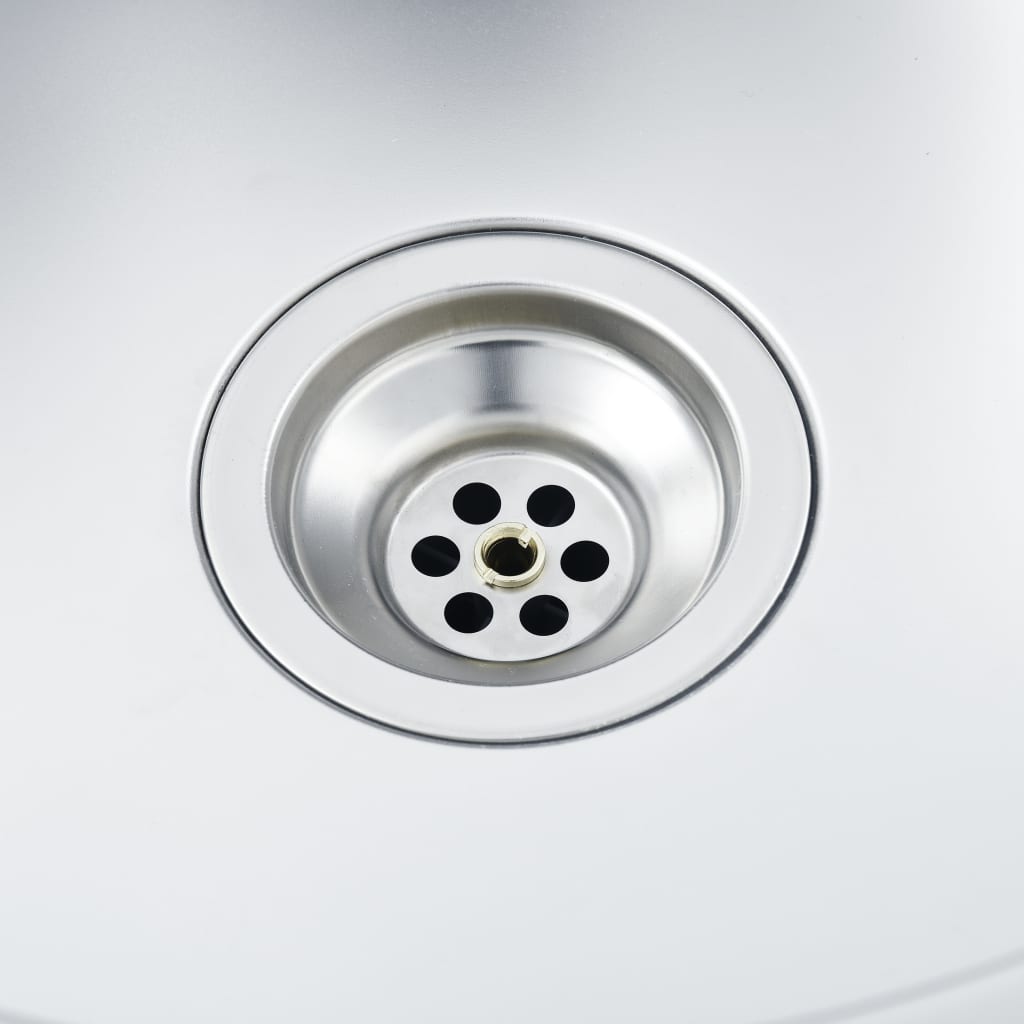 vidaXL Kuhinjski sudoper s cjedilom srebrni 600 x 600 x 155 mm čelični