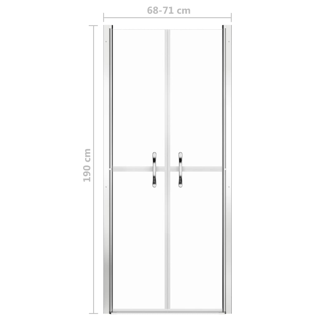 vidaXL Vrata za tuš-kabinu prozirna ESG 71 x 190 cm