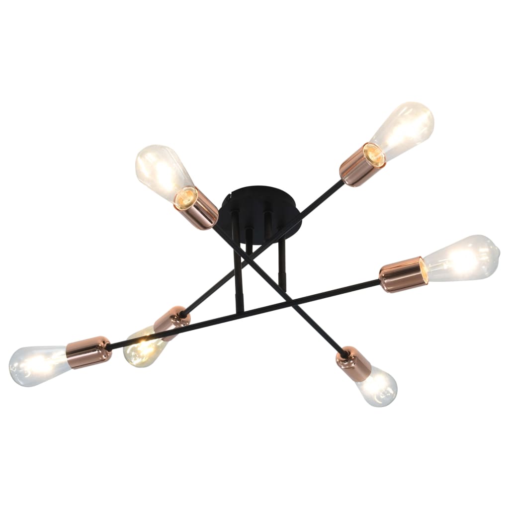 vidaXL Stropna svjetiljka crno-bakrena E27