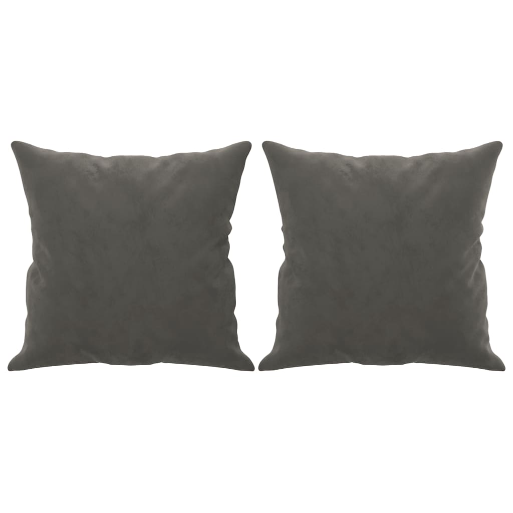 vidaXL Dvosjed s jastucima tamnosivi 120 cm baršunasti