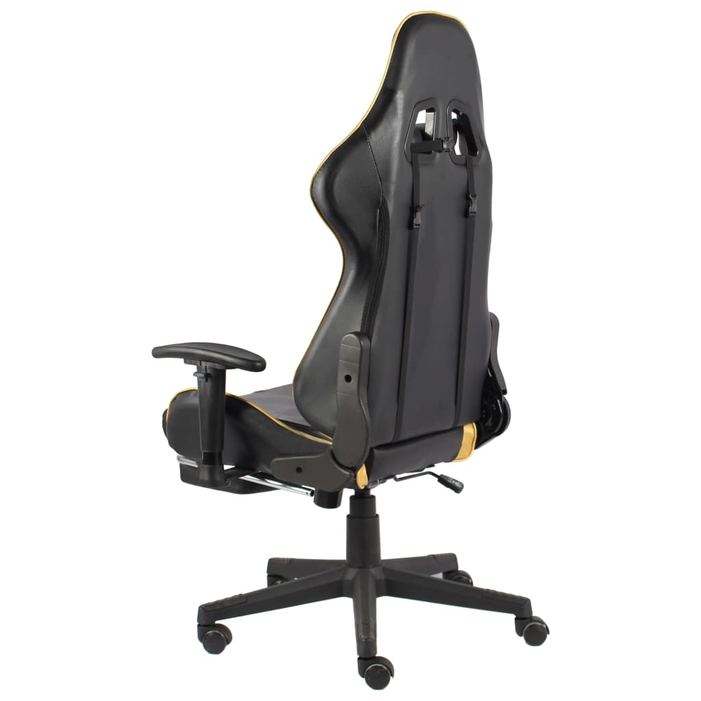 vidaXL Okretna igraća stolica s osloncem za noge zlatna PVC