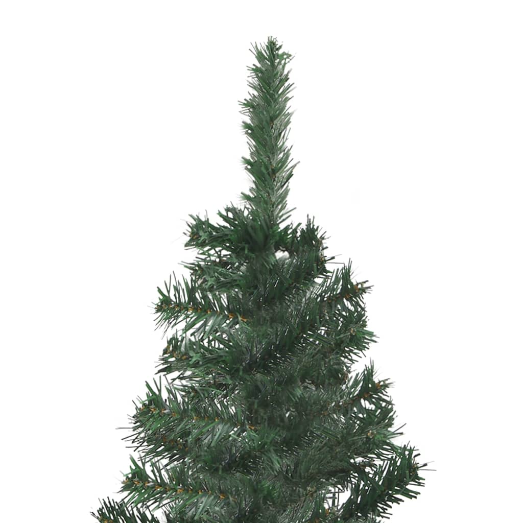 vidaXL Kutno umjetno božićno drvce LED s kuglicama zeleno 120 cm PVC