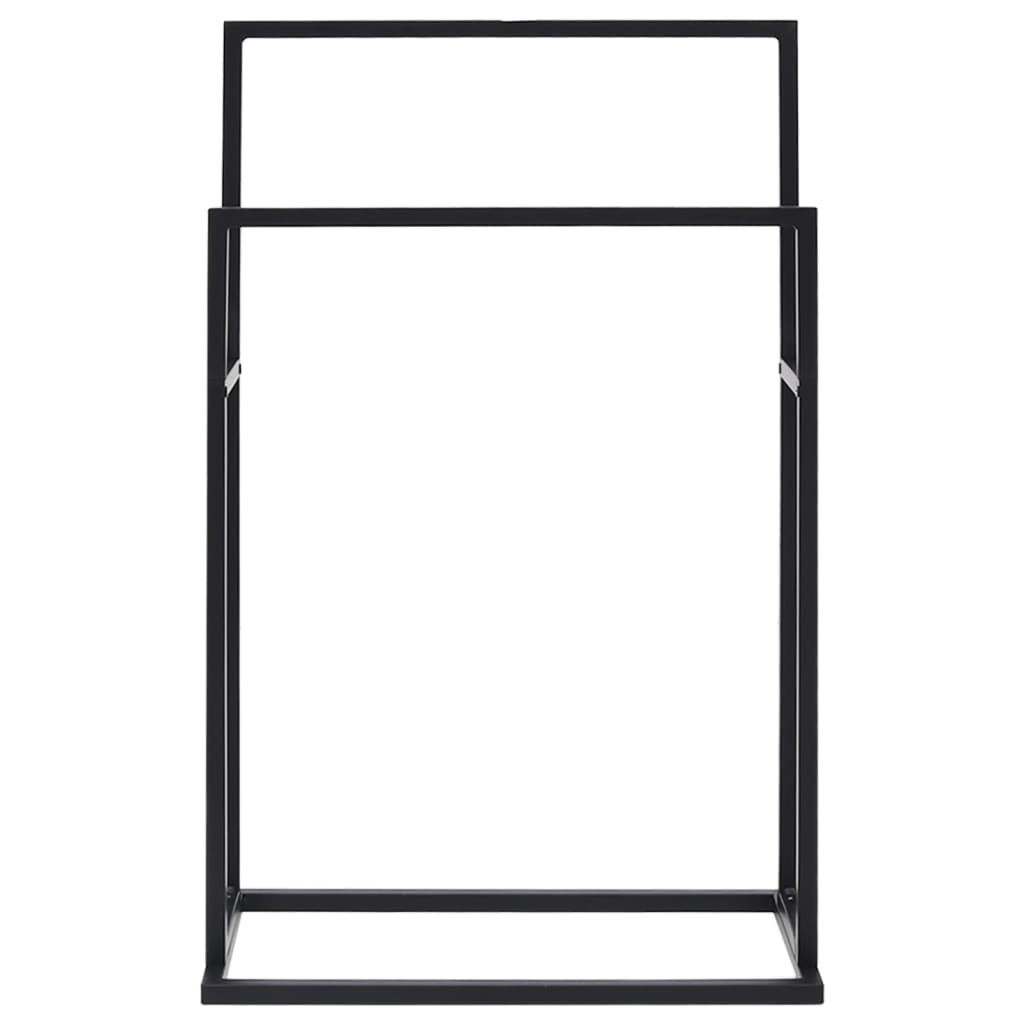 vidaXL Samostojeći stalak za ručnike crni 48 x 24 x 78,5 cm željezni