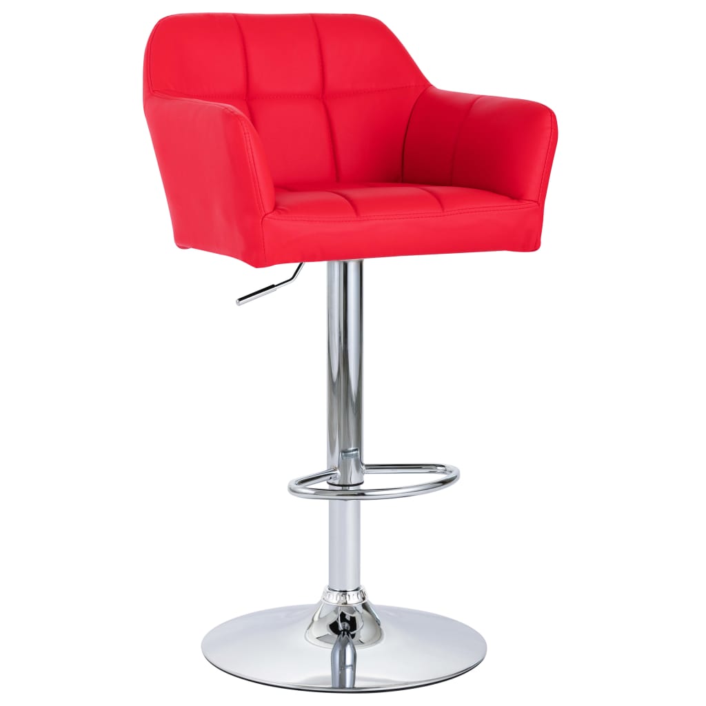 vidaXL Barski stolci s naslonima za ruke 2 kom crveni od umjetne kože