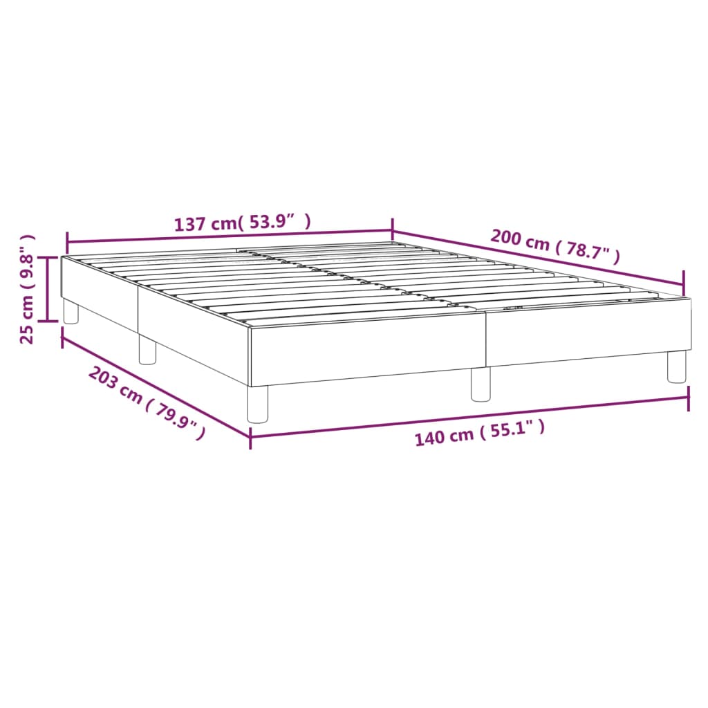 vidaXL Okvir za krevet svjetlosivi 140x200 cm baršunasti