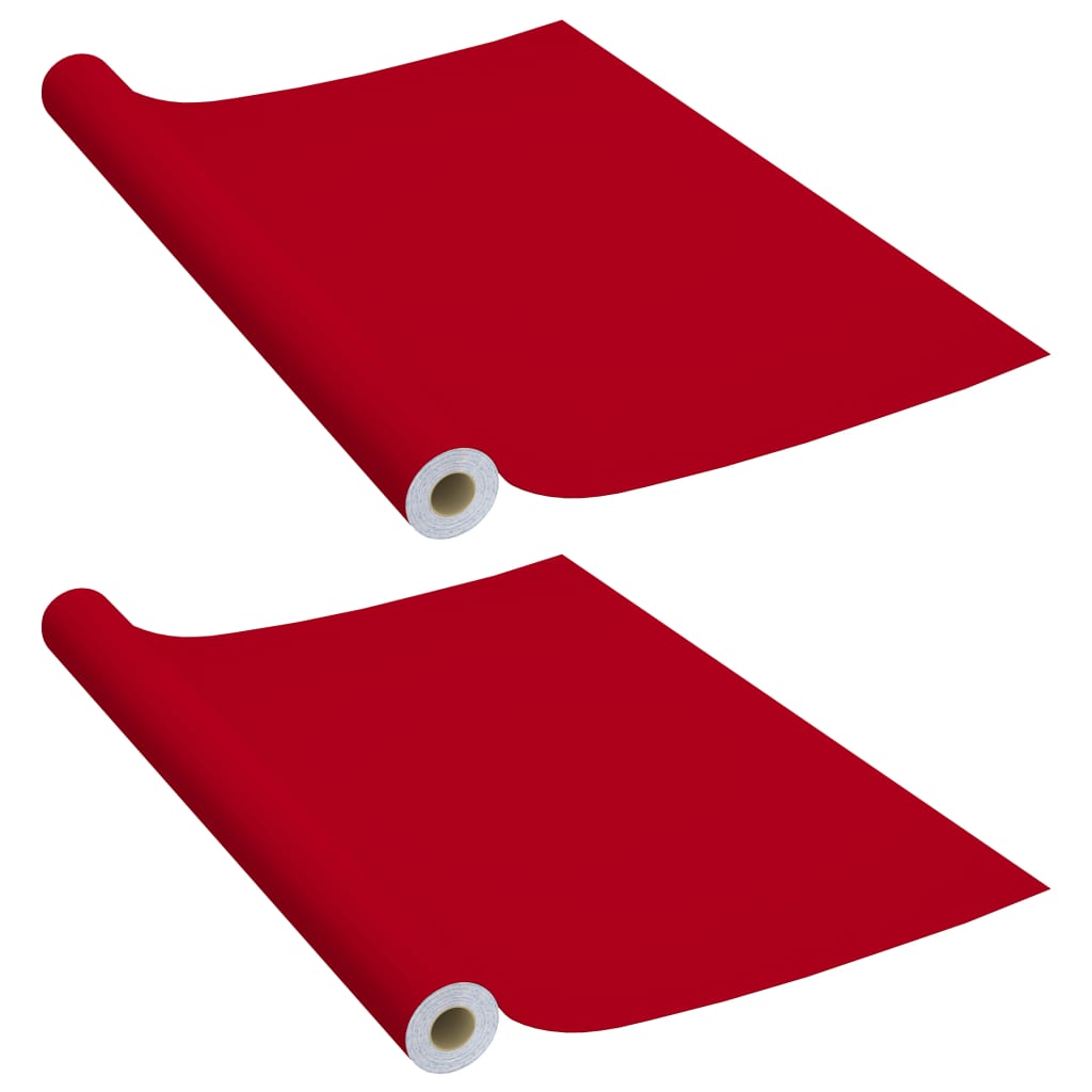 vidaXL Samoljepljive folije za namještaj 2 kom crvene 500 x 90 cm PVC