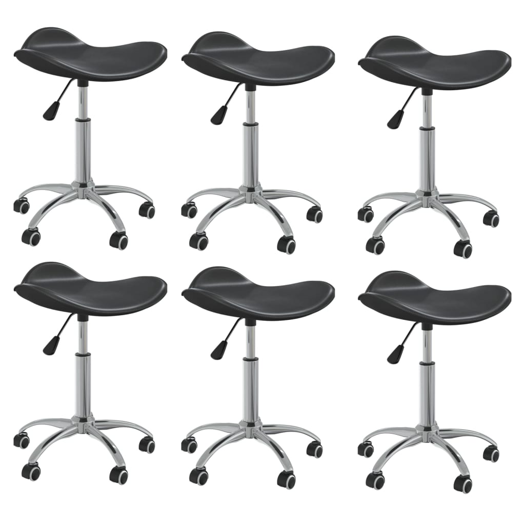 vidaXL Okretne blagovaonske stolice od umjetne kože 6 kom crne