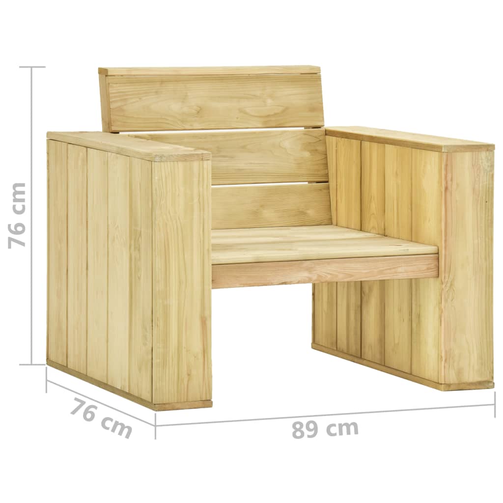 vidaXL Vrtne stolice 2 kom 89 x 76 x 76 cm od impregnirane borovine