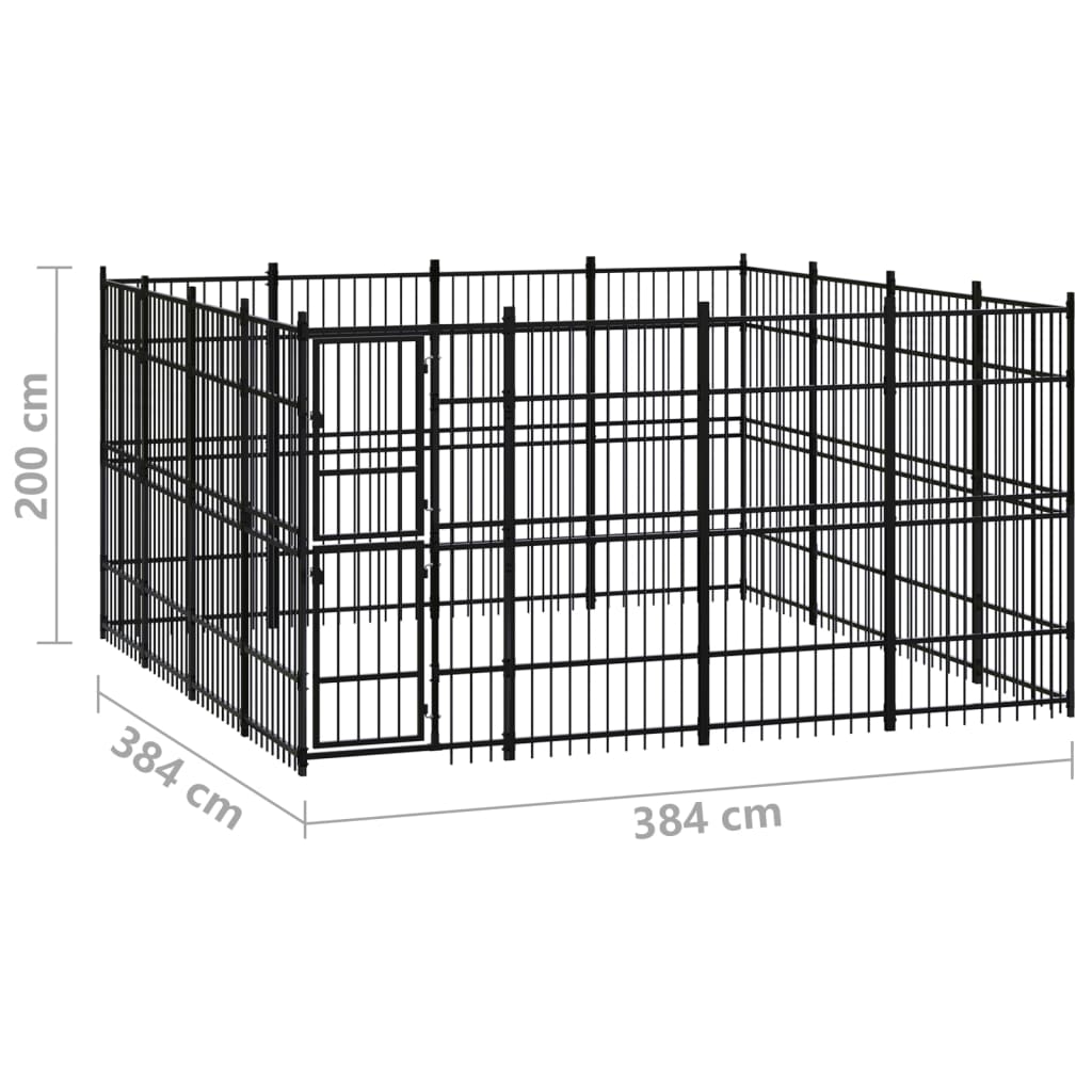 vidaXL Vanjski kavez za pse čelični 14,75 m²