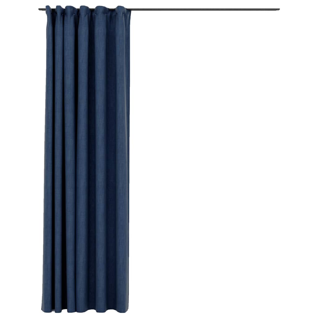 vidaXL Zavjesa za zamračivanje s kukama plava 290 x 245 cm