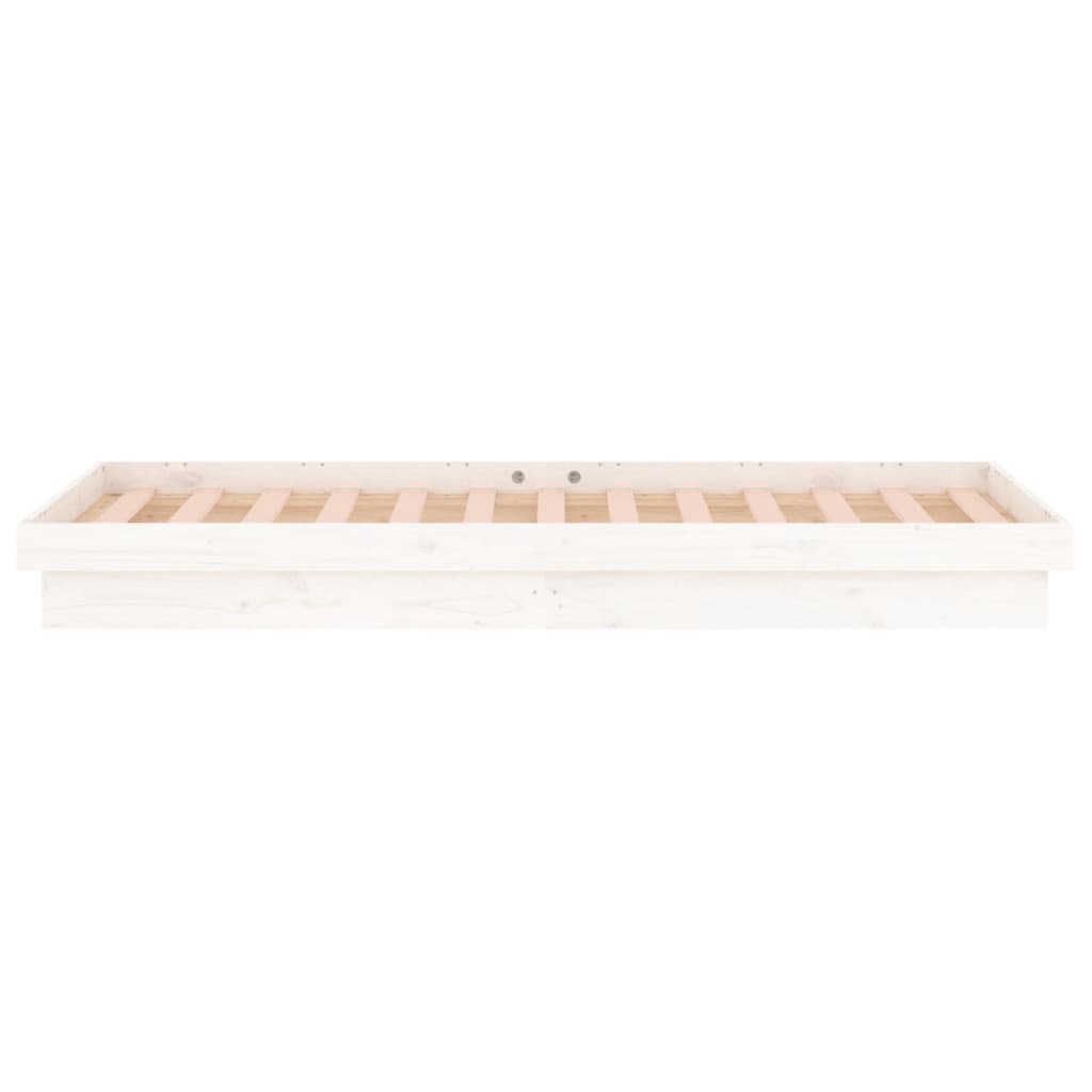 vidaXL LED okvir kreveta bijeli 75x190 cm za jednu osobu masivno drvo