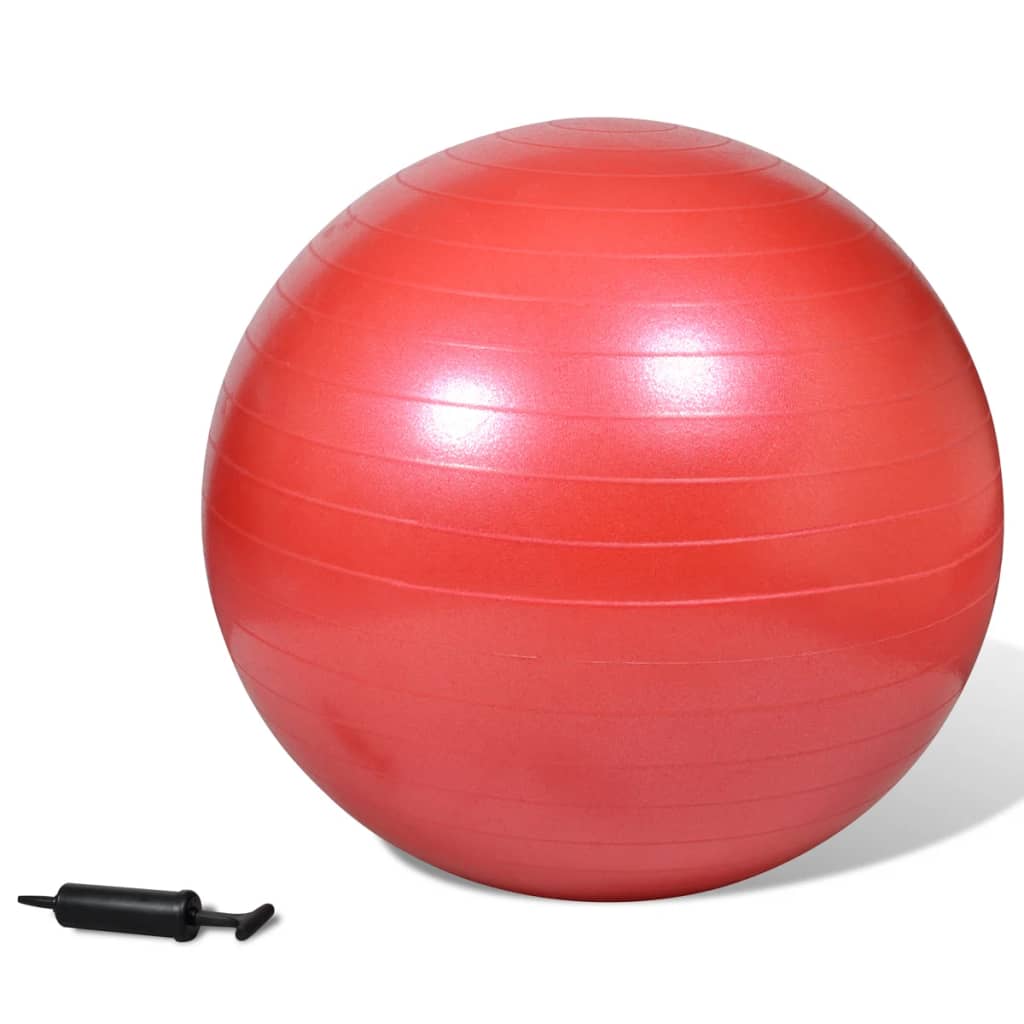 Gimnastička lopta za pilates pumpom, Crvena, 85 cm