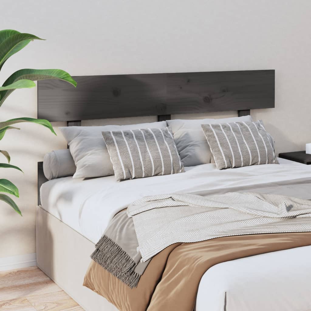 vidaXL Uzglavlje za krevet sivo 124 x 3 x 81 cm od masivne borovine