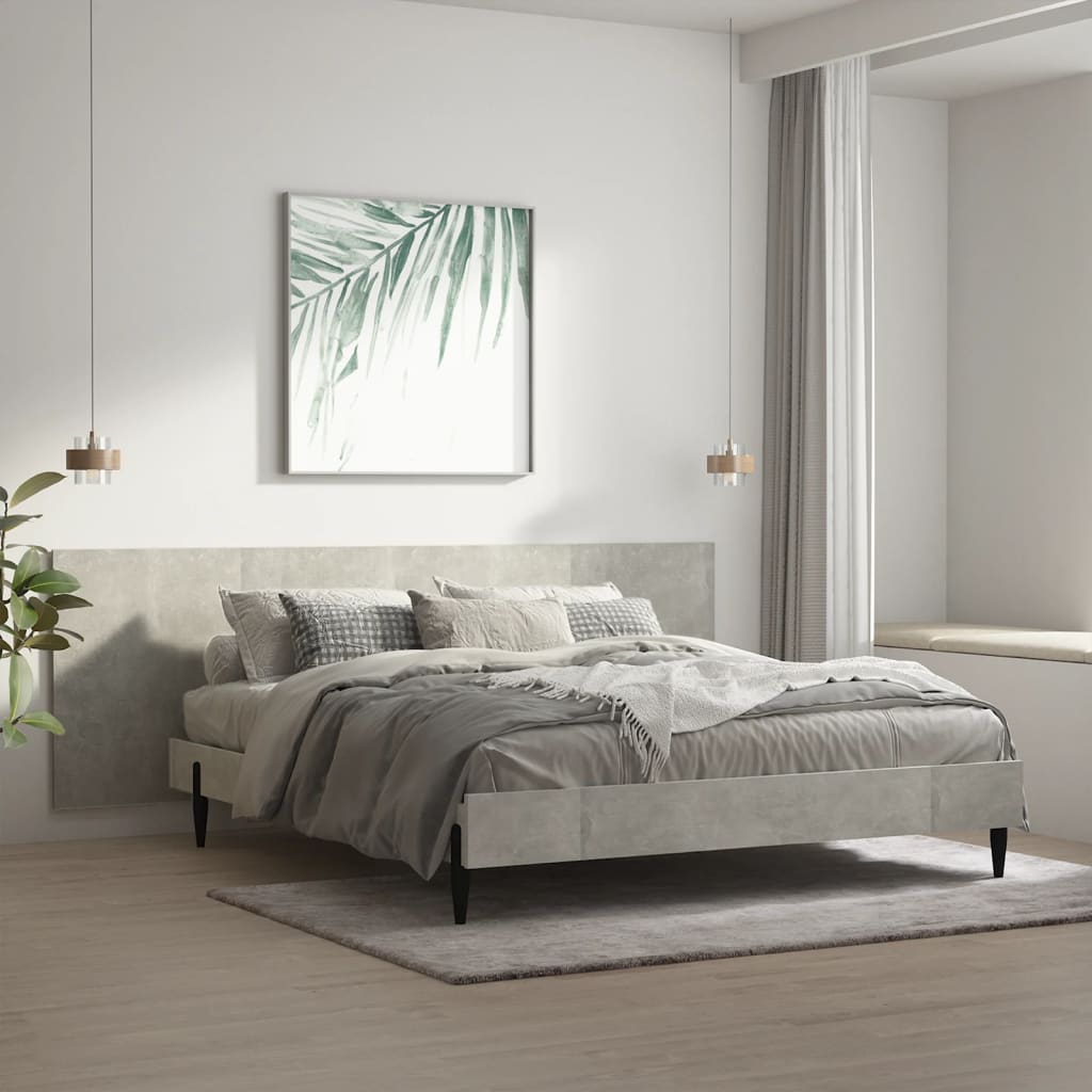 vidaXL Uzglavlje za krevet siva boja betona 240 x 1,5 x 80 cm drveno
