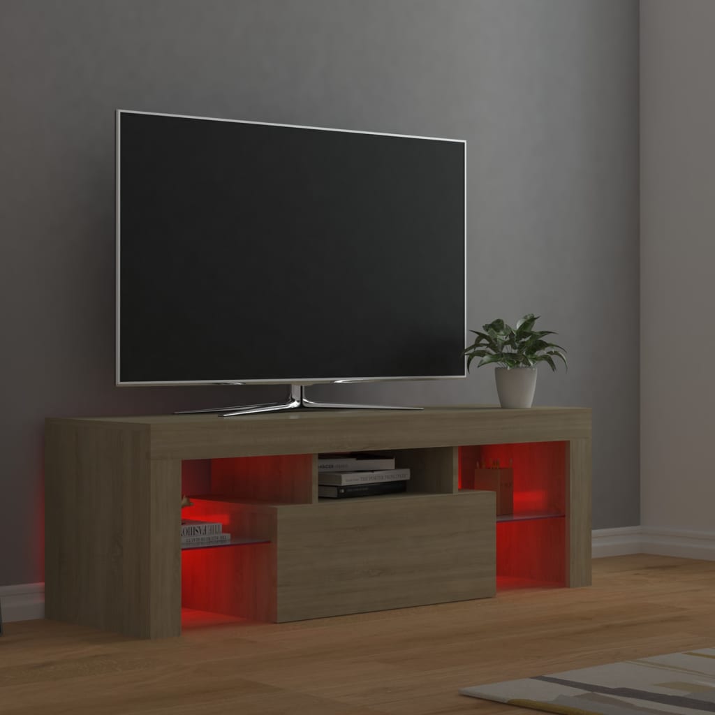 vidaXL TV ormarić s LED svjetlima boja hrasta sonome 120 x 35 x 40 cm