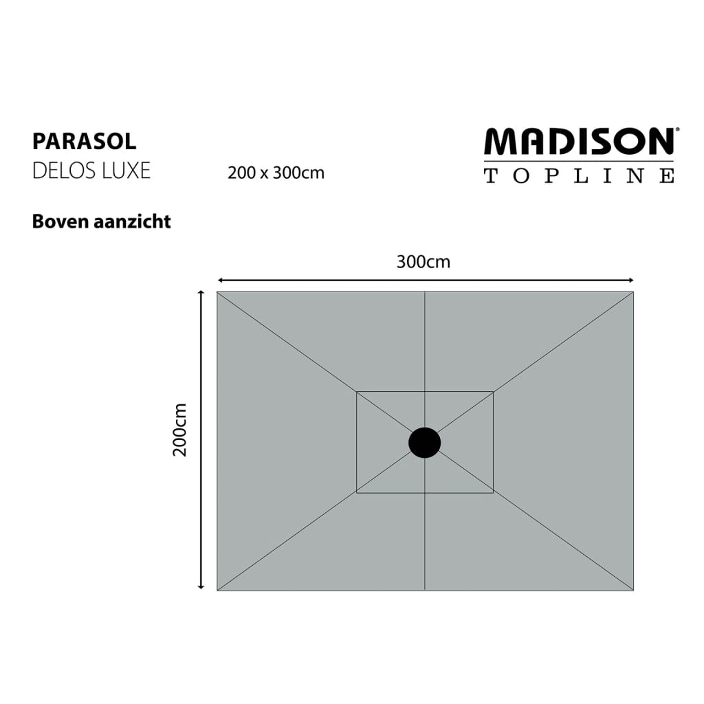 Madison suncobran Delos Luxe 300 x 200 cm smeđe-sivi PAC5P015