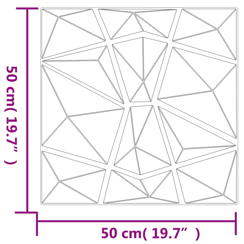 vidaXL Zidni paneli 48 kom boja betona 50 x 50 cm XPS 12 m² dijamanti