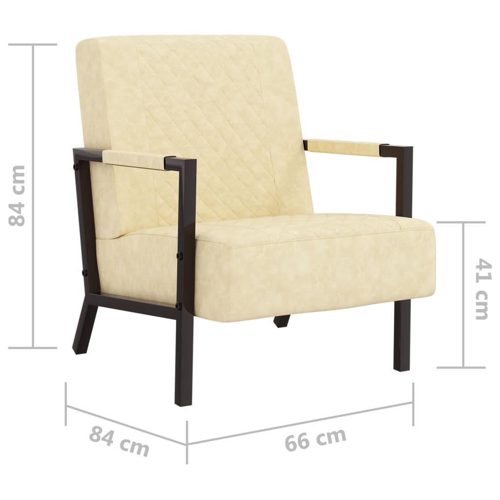 vidaXL Fotelja od umjetne kože krem