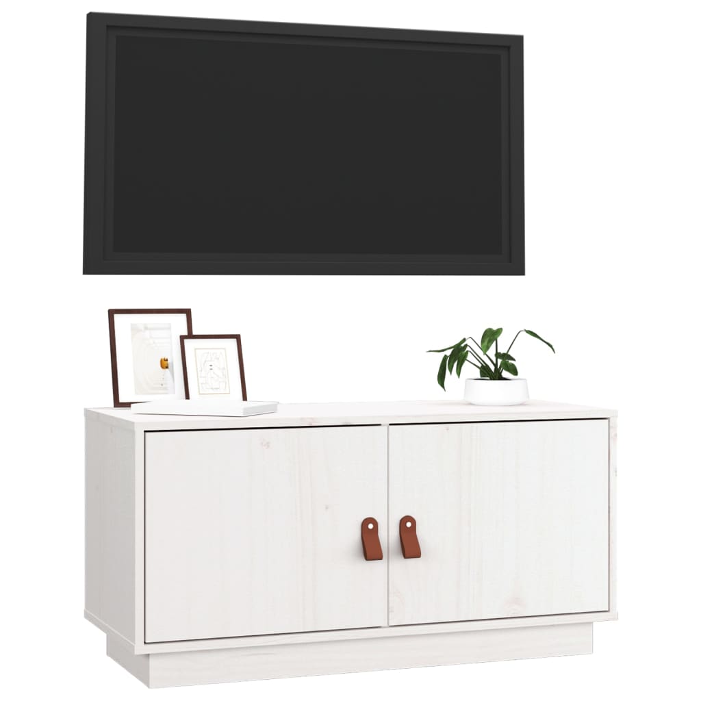 vidaXL TV ormarić bijeli 80 x 34 x 40 cm od masivne borovine