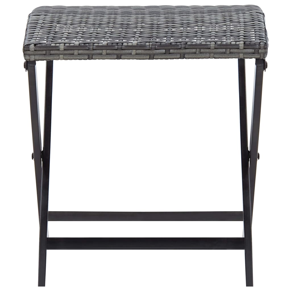 vidaXL Sklopivi stolac od poliratana sivi