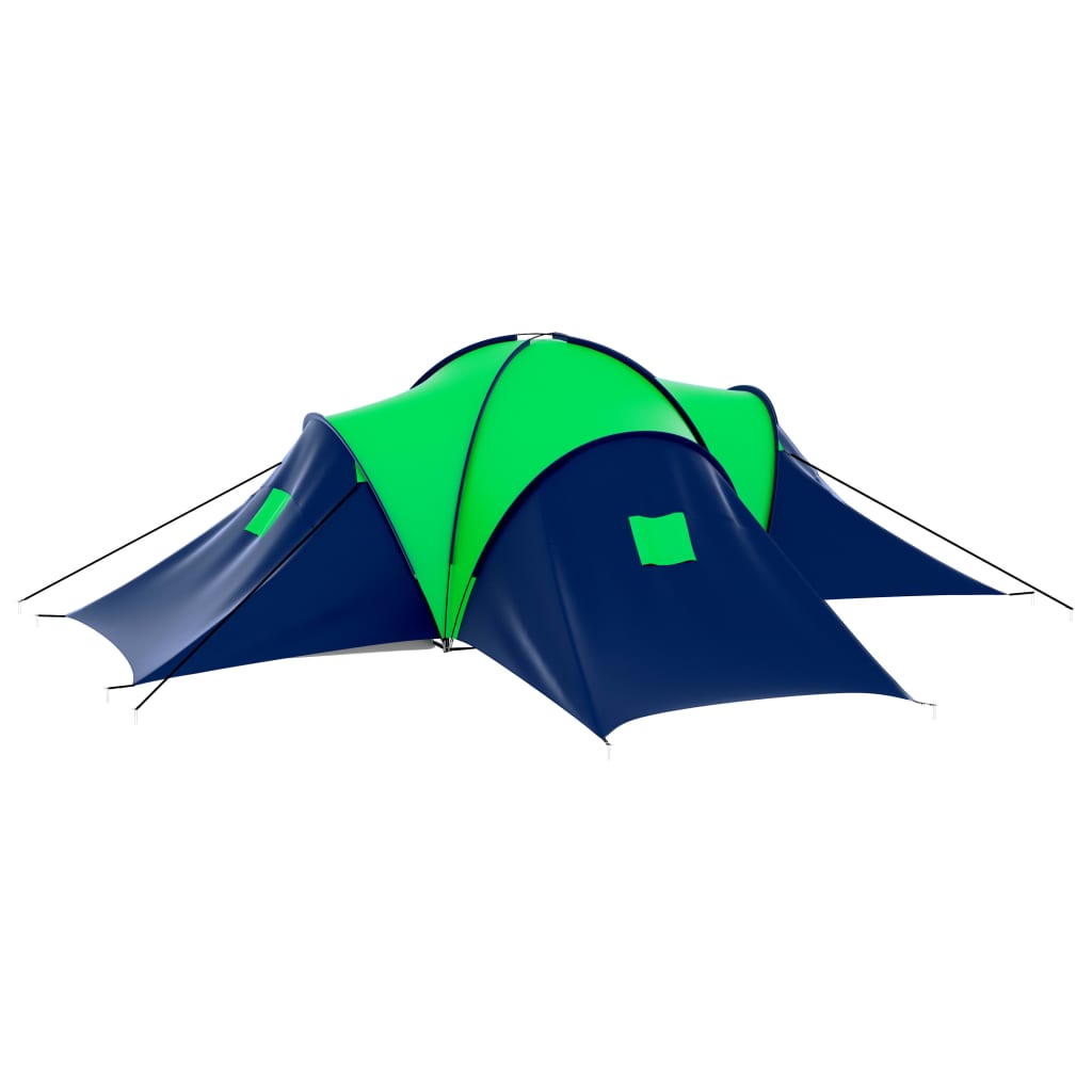 vidaXL Šator za kampiranje od tkanine za 9 osoba plavo-zeleni
